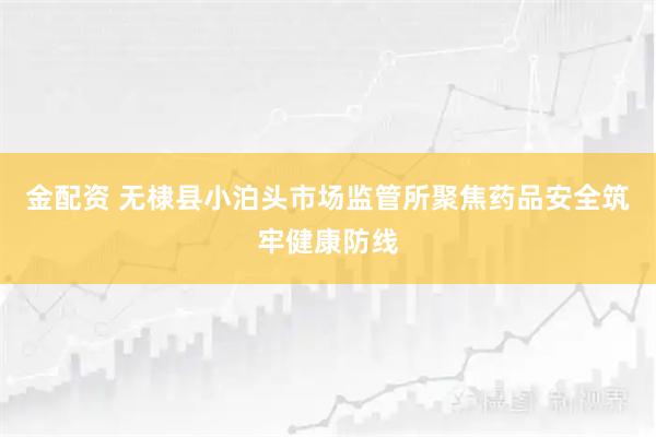 金配资 无棣县小泊头市场监管所聚焦药品安全筑牢健康防线